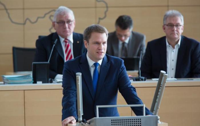 Fraktionsvorsitzender der FDP, Christopher Vogt im Landtag Schleswig-Holstein