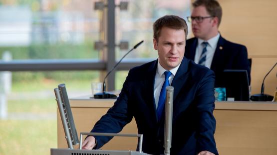 Fraktionsvorsitzender der FDP Fraktion, Christopher Vogt im Landtag Schleswig-Holstein